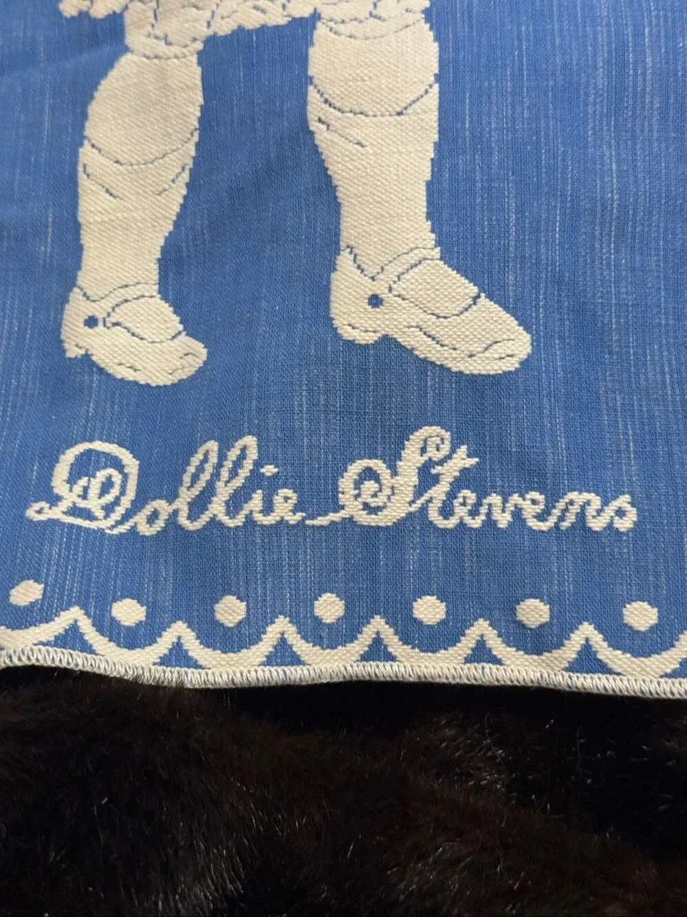 VTG 1930s ERA “DOLLIE STEVENS” TAPESTRY DOLL BLANKET PINK 15 x 21 X 2